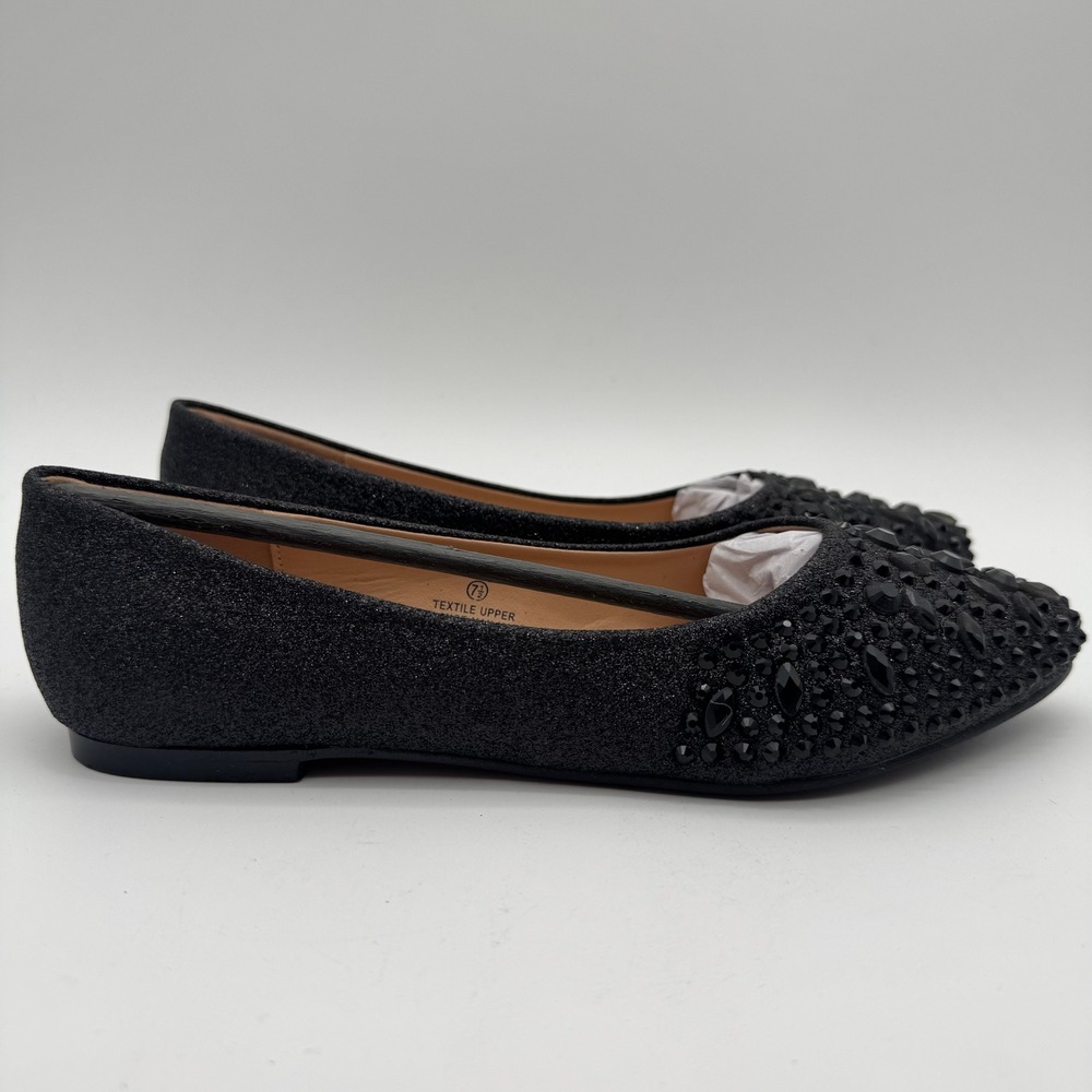 Lauren Lorraine Kelsey Womens Ballet Flats Black Beaded Shoes Size 7.5 New - Picture 3 of 8